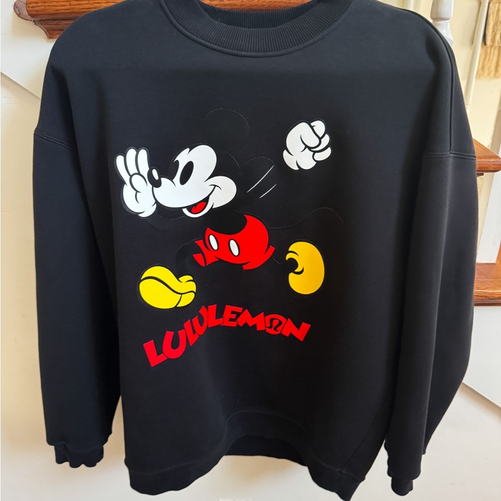lululemon athletica Black Mickey Mouse Crewneck Sweater